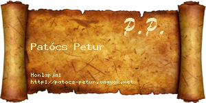 Patócs Petur névjegykártya
